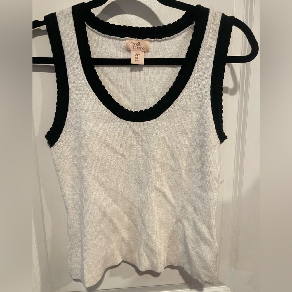 Camila Coelho Black and White Tank Top‎ Size Medium